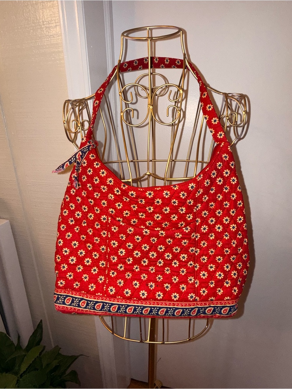 Vera Bradley Red Floral Quilted Shoulder Bag